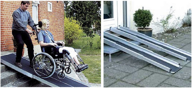 Rampy umożliwiające pokonanie schodów na wózku inwalidzkim