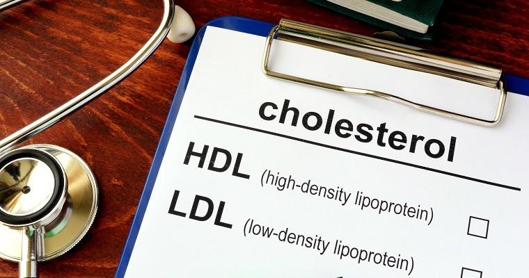 podkładka medyczna z napisem cholesterol  HDL, LDL
